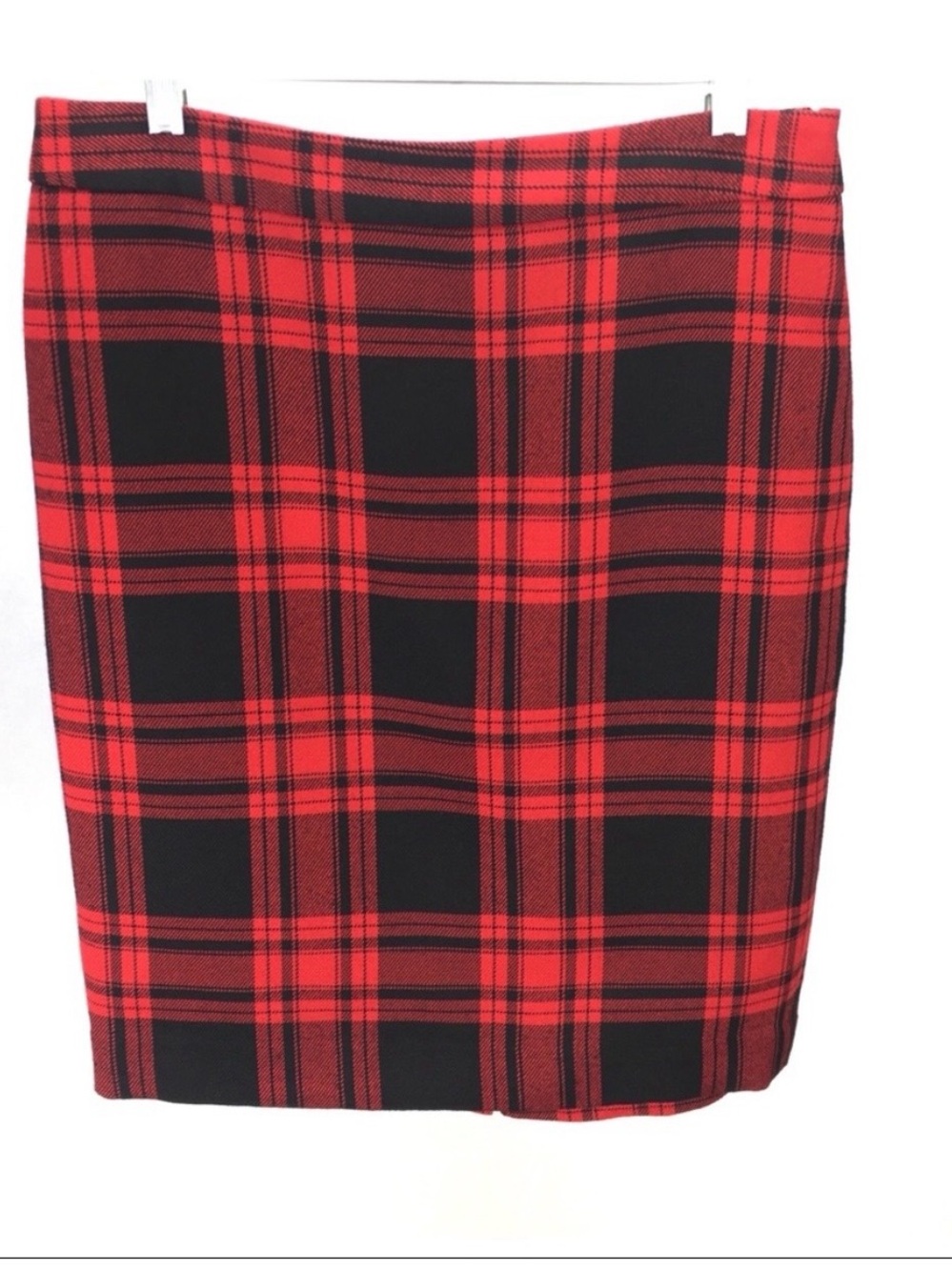 The Limited Red & Black Plaid Pencil Skirt